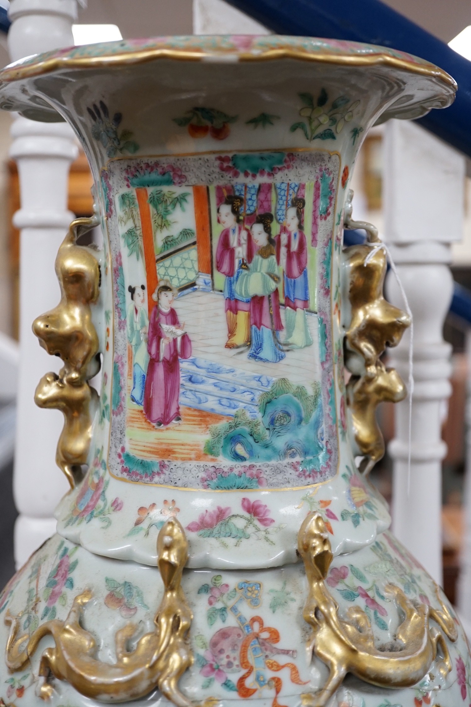 A 19th century Chinese famille rose vase, 63cm